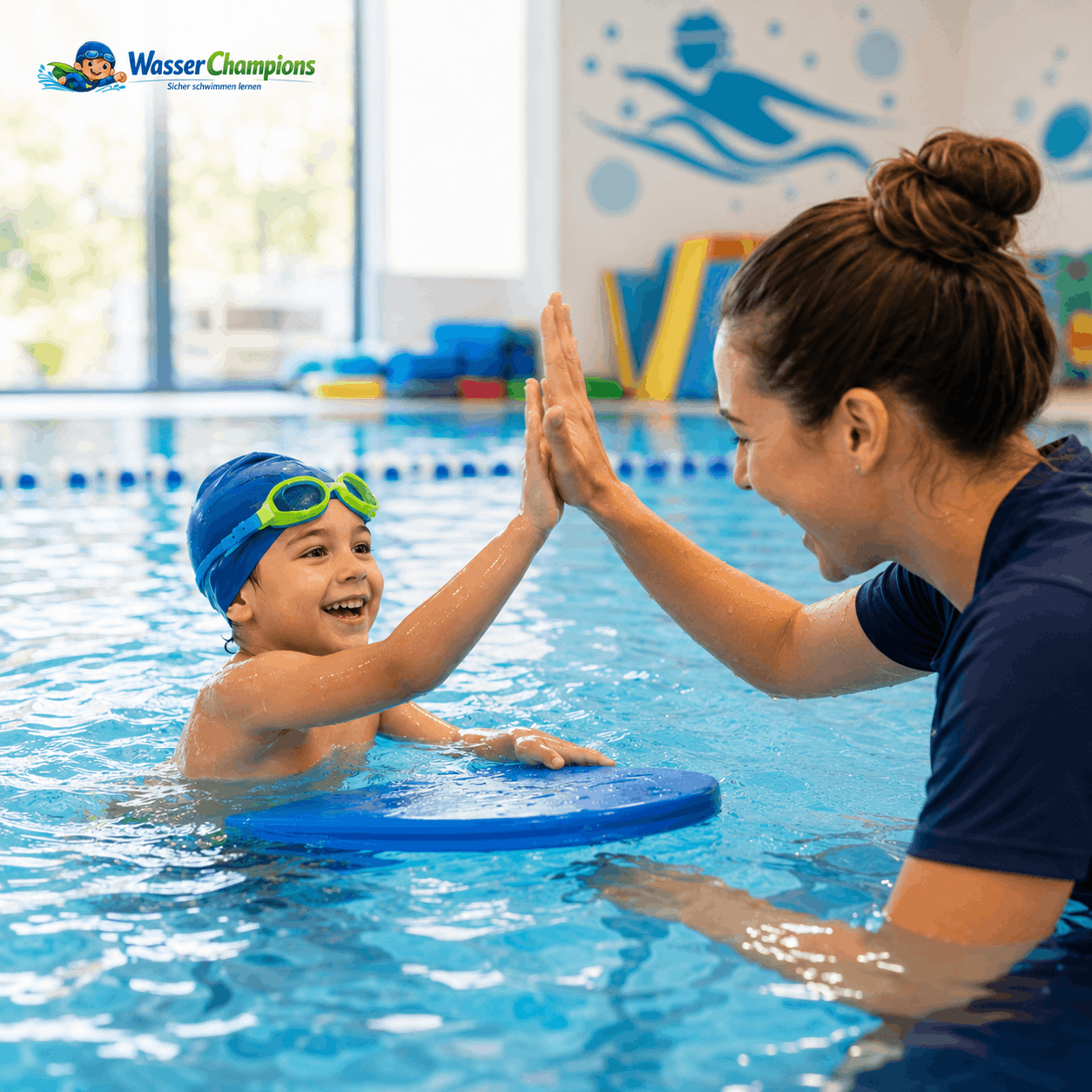 Schwimmlehrer Job mit Kindern im Schwimmkurs