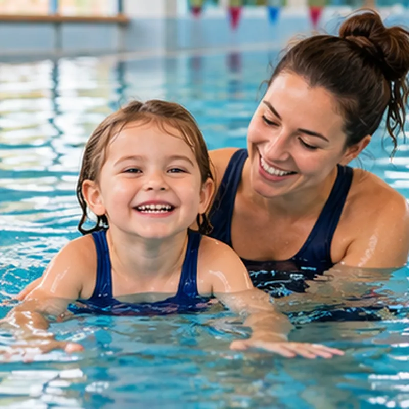 Kind beim Schwimmenlernen – Bad Reichenhall