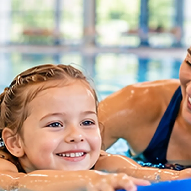 Kind lernt schwimmen im Bewegungsbad – Bad Ems